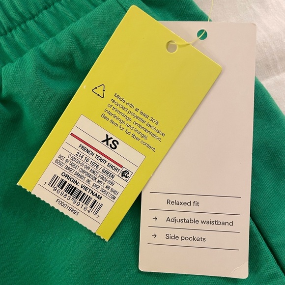 All In Motion High Rise Terry Shorts in Green - Picture 10 of 11